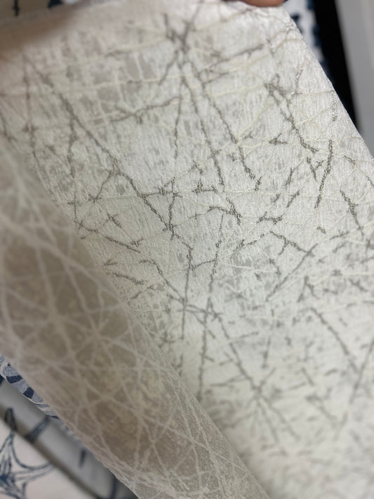 Shattered White Textured Fabric