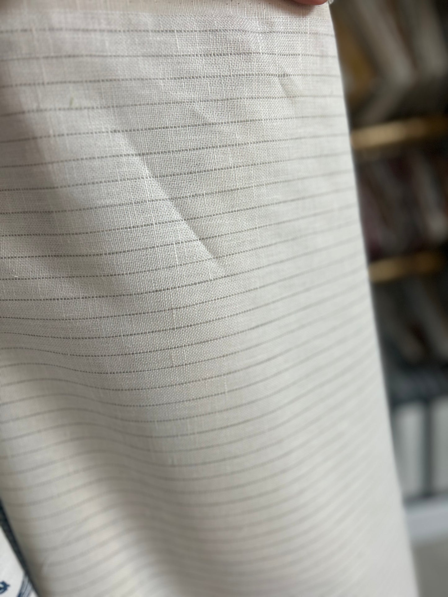 Nautical Grey Pinstriped Printed Fabric