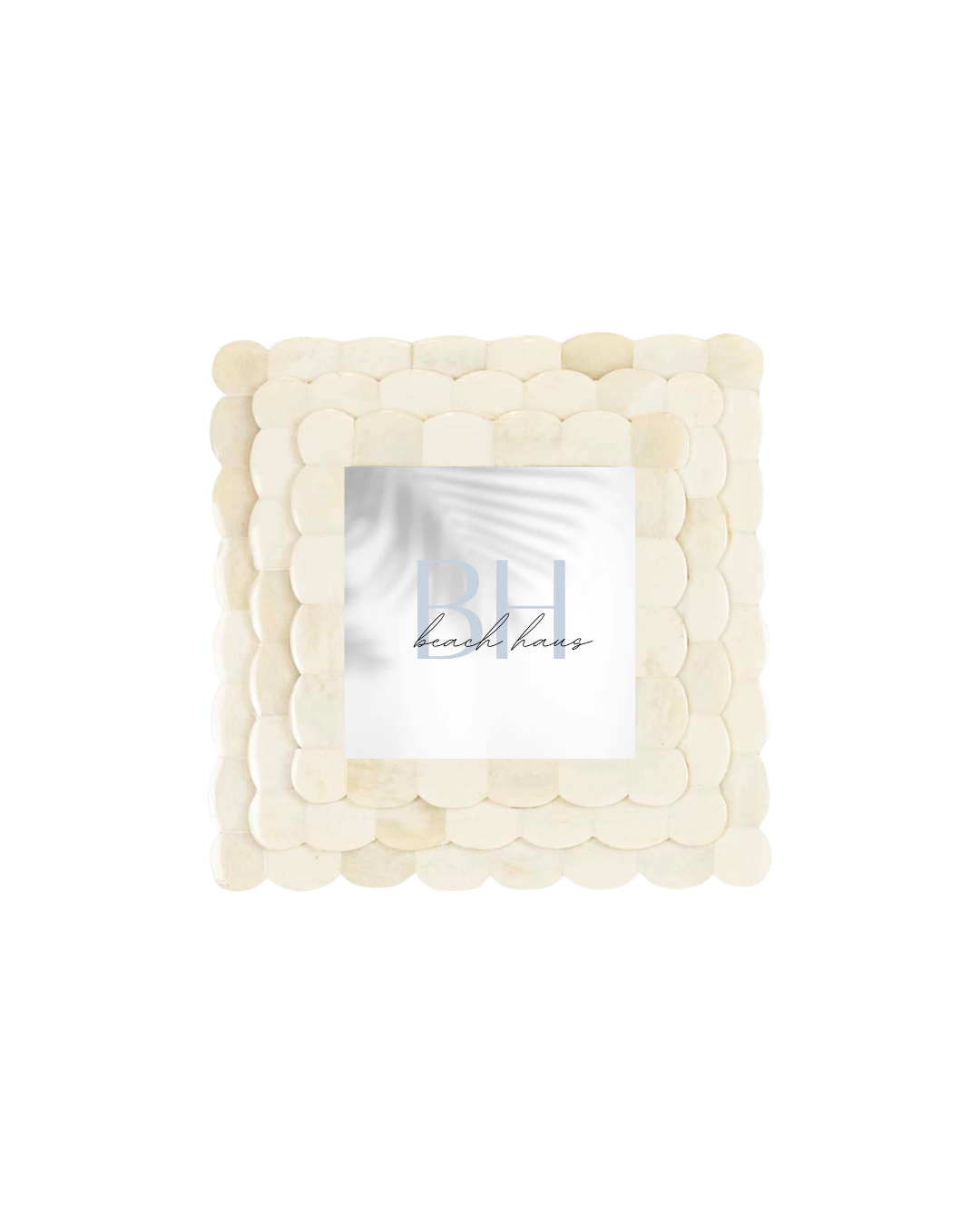 Scallop Picture Frame White Bone