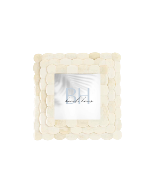 Scallop Picture Frame White Bone