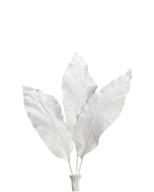 Faux White Canna Leaf