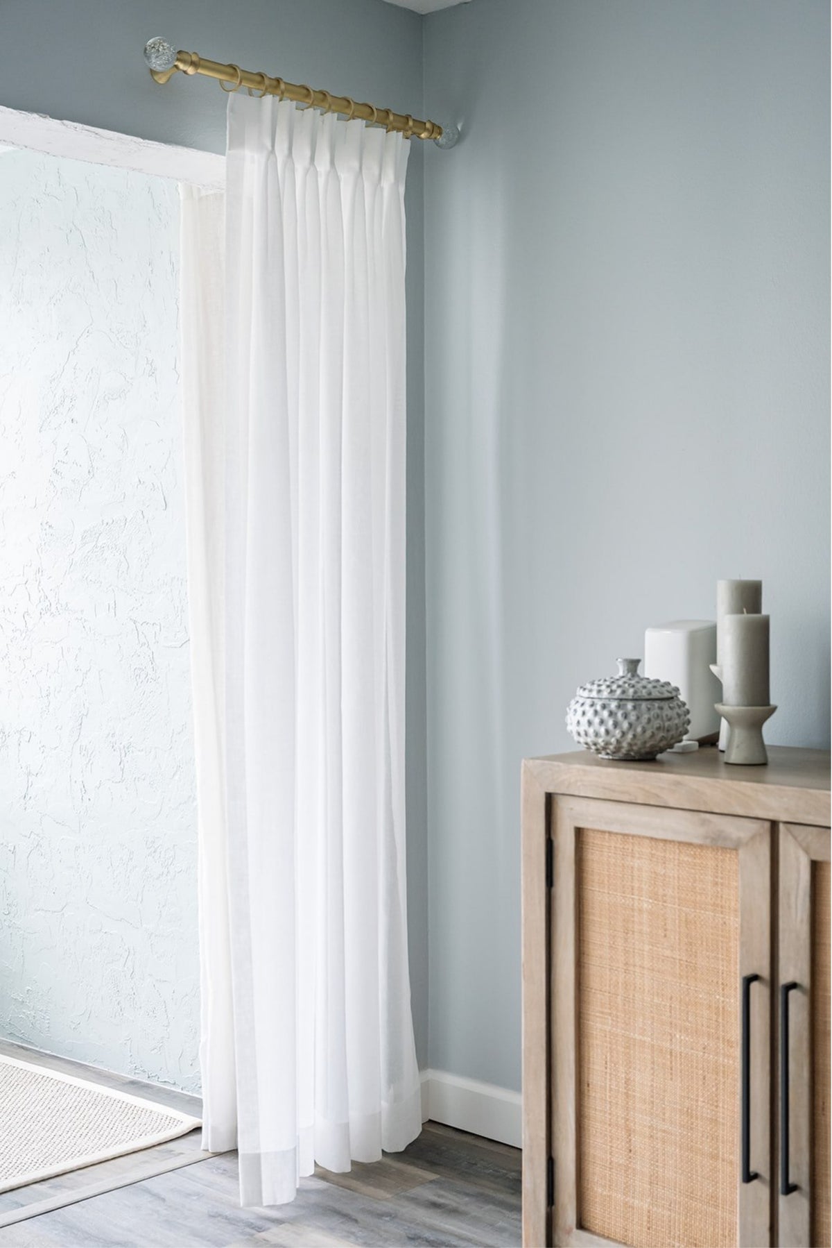 Stay a While Sheer White Drapery Panels