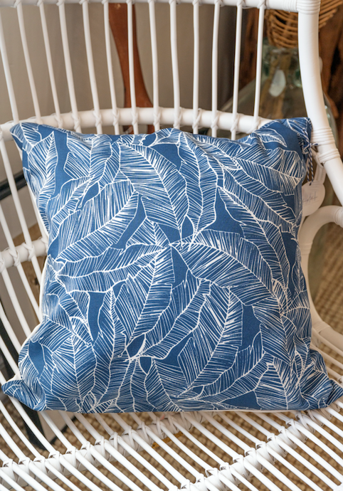 Navy Palm Indoor/Outdoor Pillow