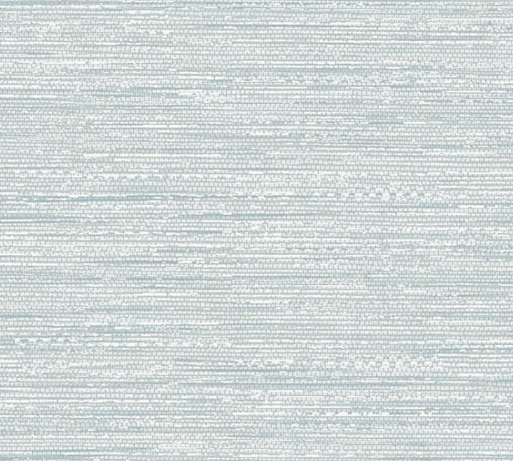 Pale blue & white faux grasscloth