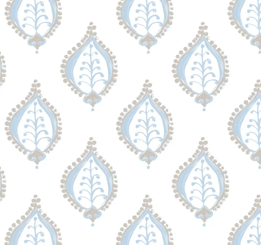 Coastal Blue, gray & white motif