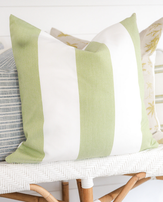 Cabana Green & White Stripe Indoor/ Outdoor Pillow Cover