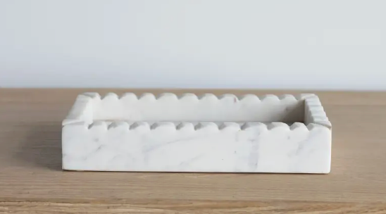 Scalloped Marble Dish
