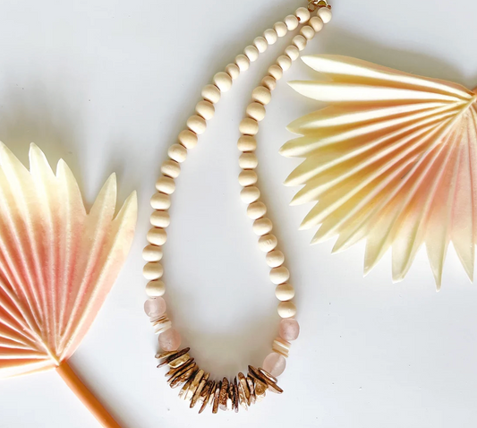 Palmetto Summer- Pink Coconut Necklace