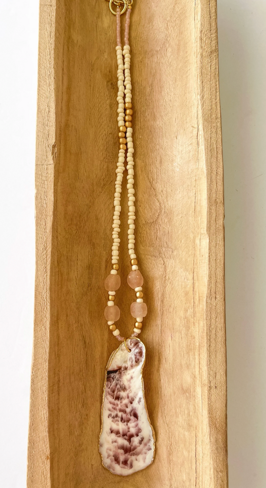 Palmetto Summer- Purple Waves Oyster Necklace
