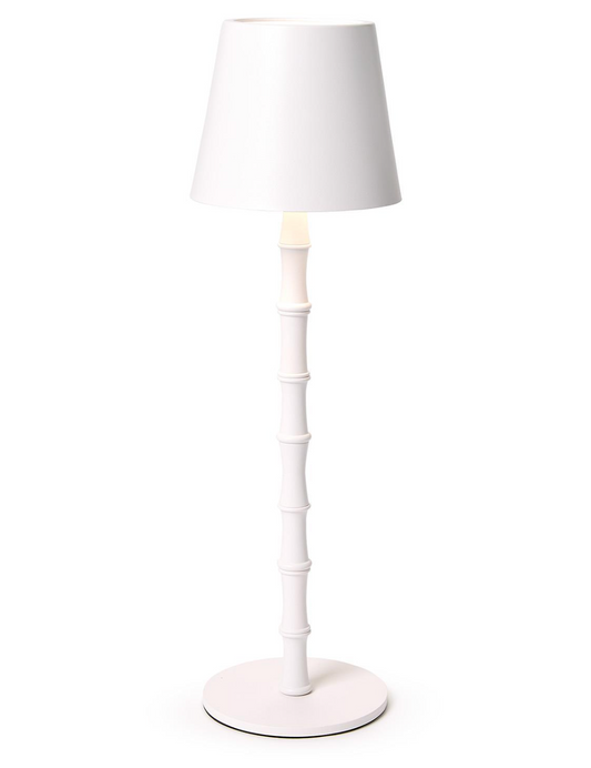 Cordless White Bamboo Lamp