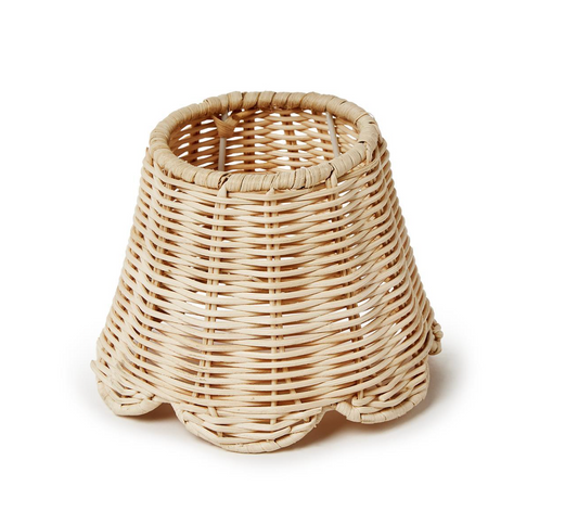 Rattan Lampshade with Scalloped Edge