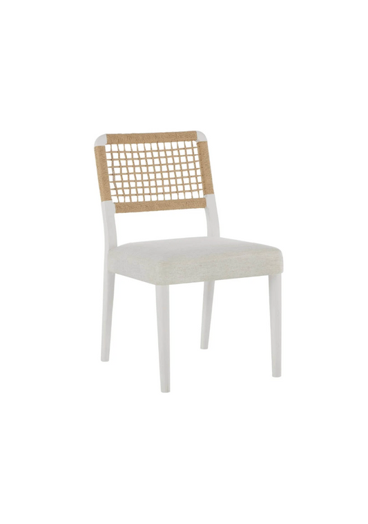 Shoreline White And Rattan Chair- Custom BH Order