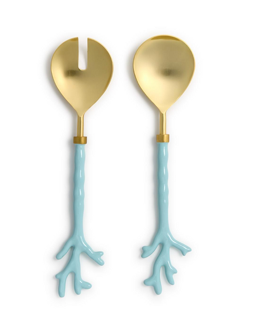 Coral & Gold Serving Set