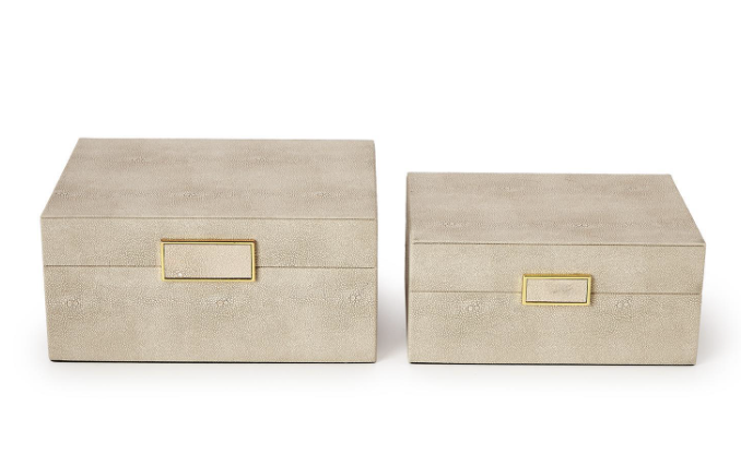 Cream Shagreen Box