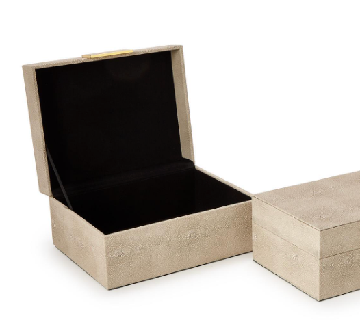 Cream Shagreen Box