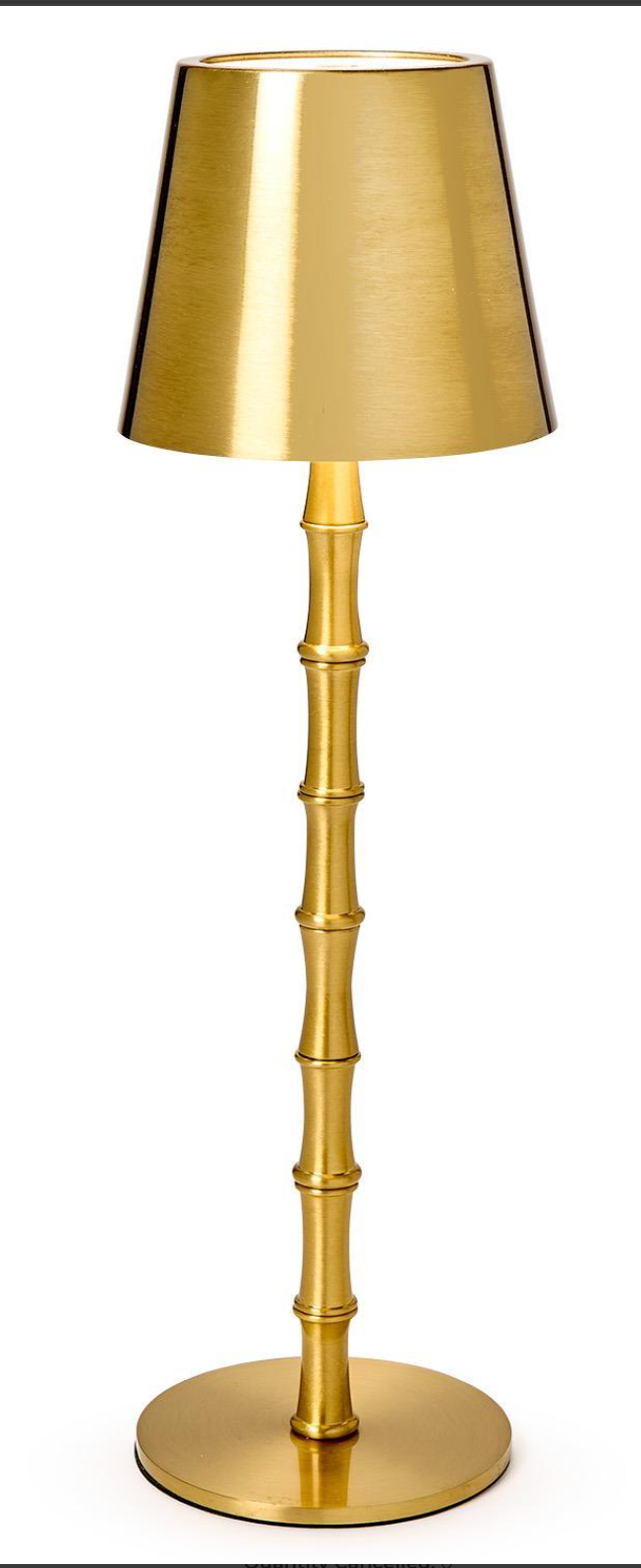 Cordless Gold Bamboo Lamp