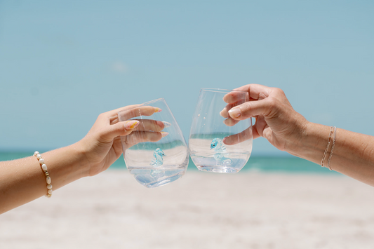 Seahorse Icon Stemless Wine Glass