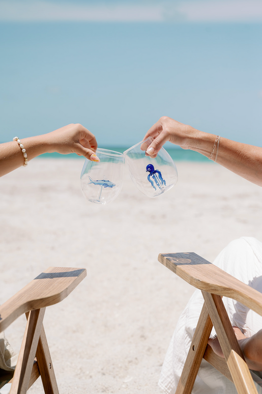 Great White Shark Stemless Wine Glass