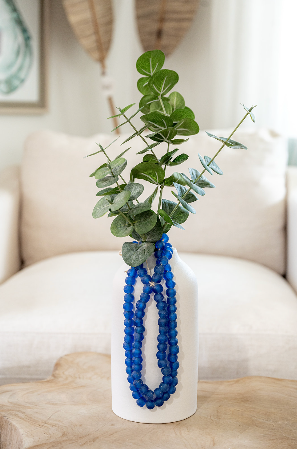 Extra Small Recycled Glass Beads: Blue