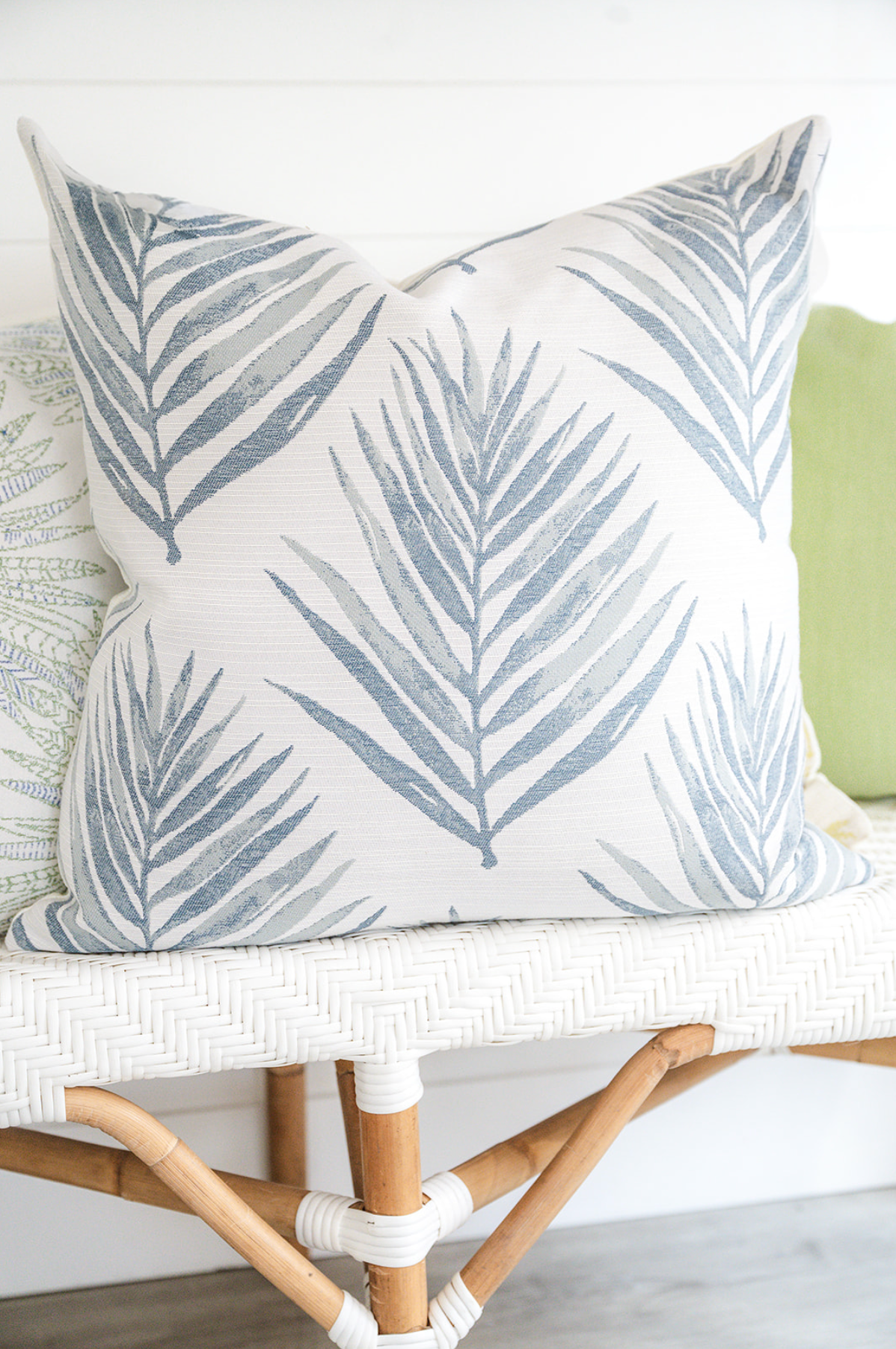 Light Blue Island Palm Indoor/Outdoor Pillow Cover