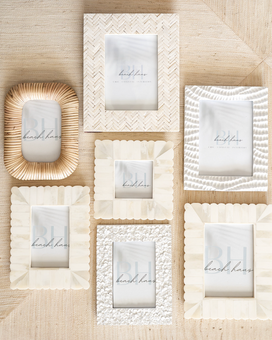 Bone Basketweave Photo Frame