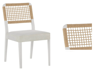 Shoreline White And Rattan Chair- Custom BH Order