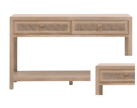 Smoked Cane Console Table- Custom BH Order