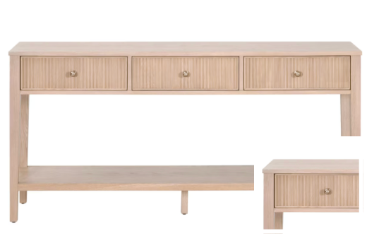 Fluted Wood Console Table- Custom BH Order