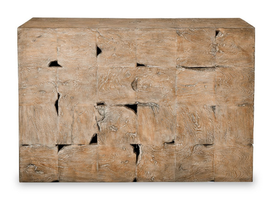 Slivered Teak Console Table