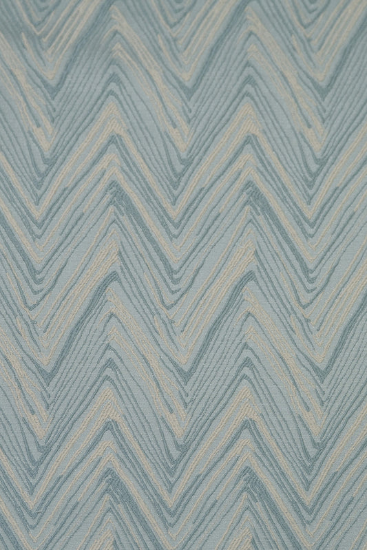 Teal/White Chevron Embroidered Fabric