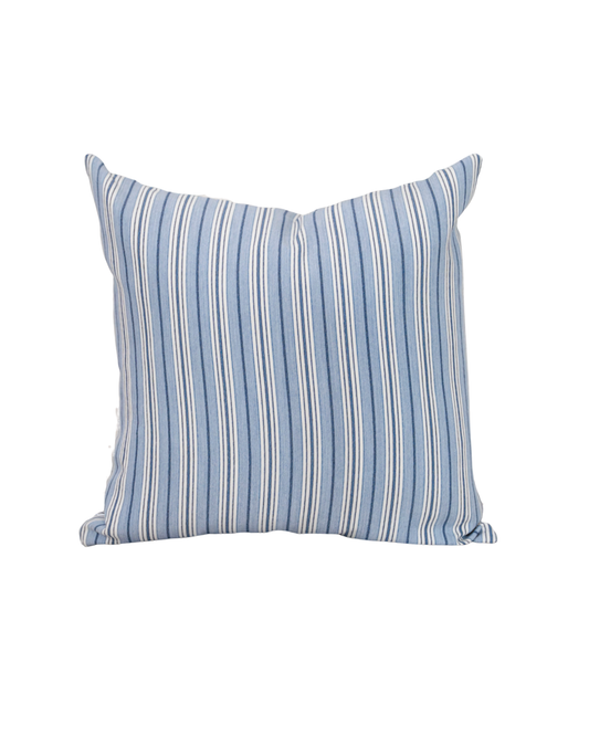 Classic Double Blue Pin Stripe Indoor/Outdoor Pillow Cover