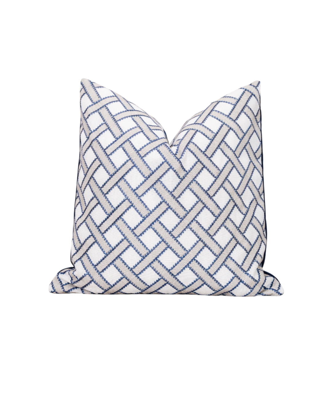 Shoreline Trellis Embroidered Pillow Cover