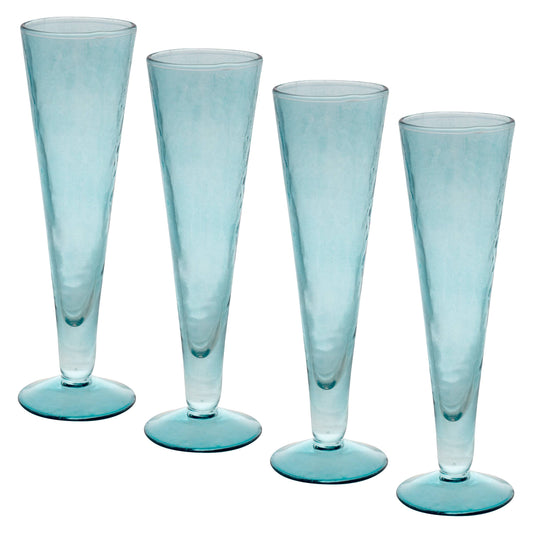 Catalina Footed Champagne Flute Teal