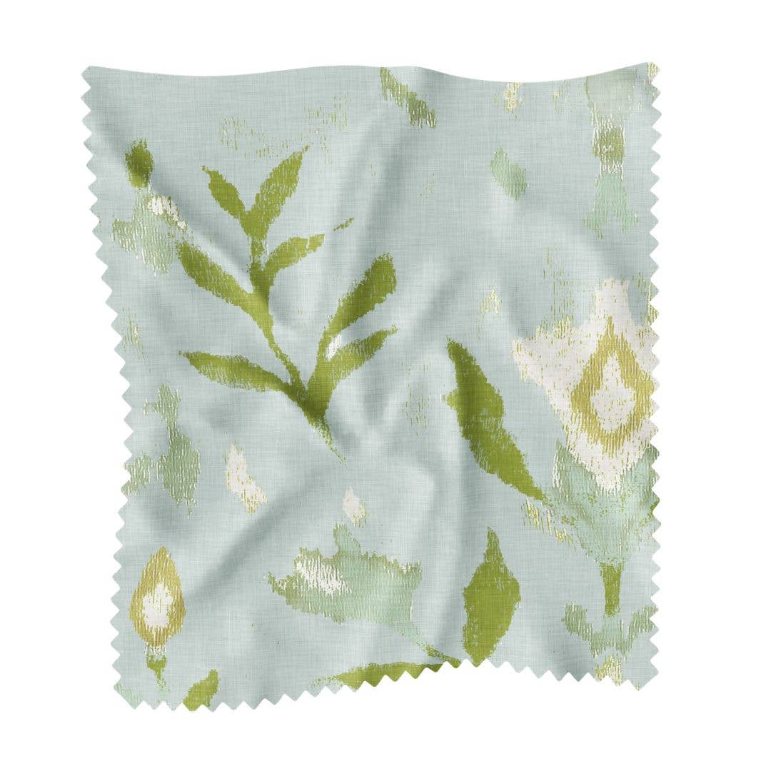 Petal Garden Aqua Sample Swatch: 9" x 9" Sample Swatch