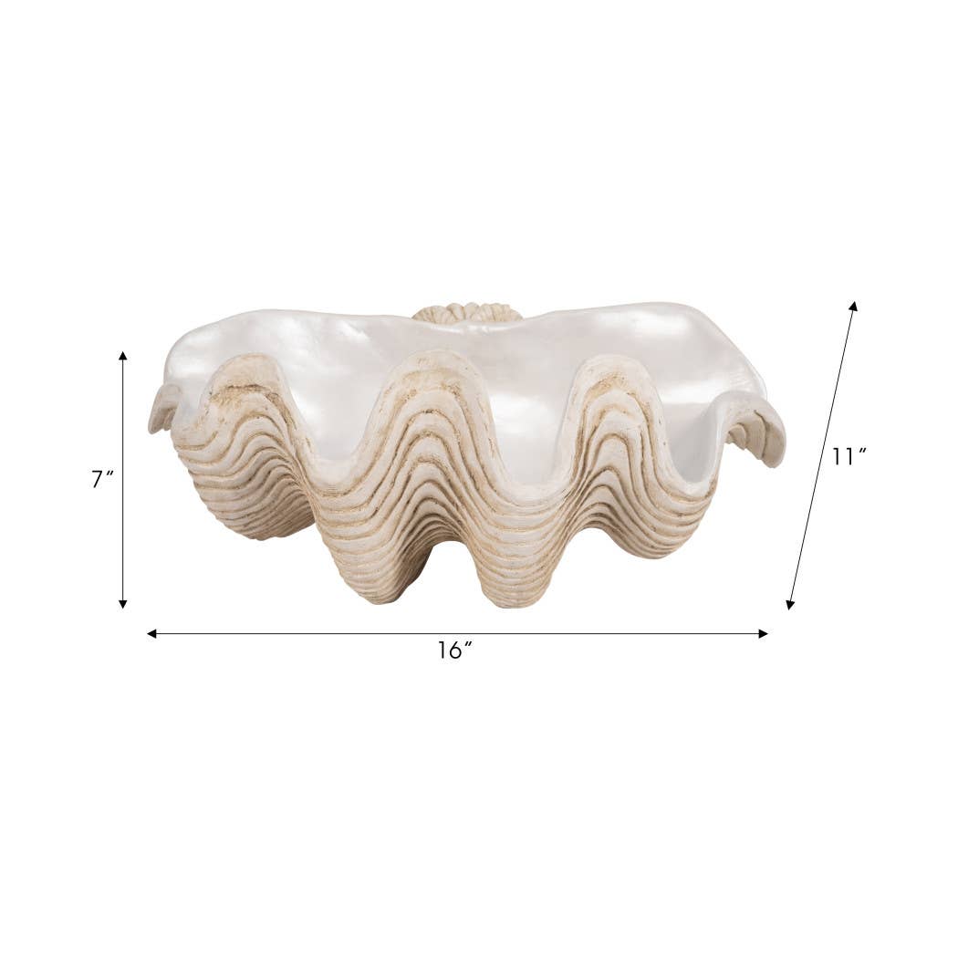 Large Pearl Clam Shell Bowl