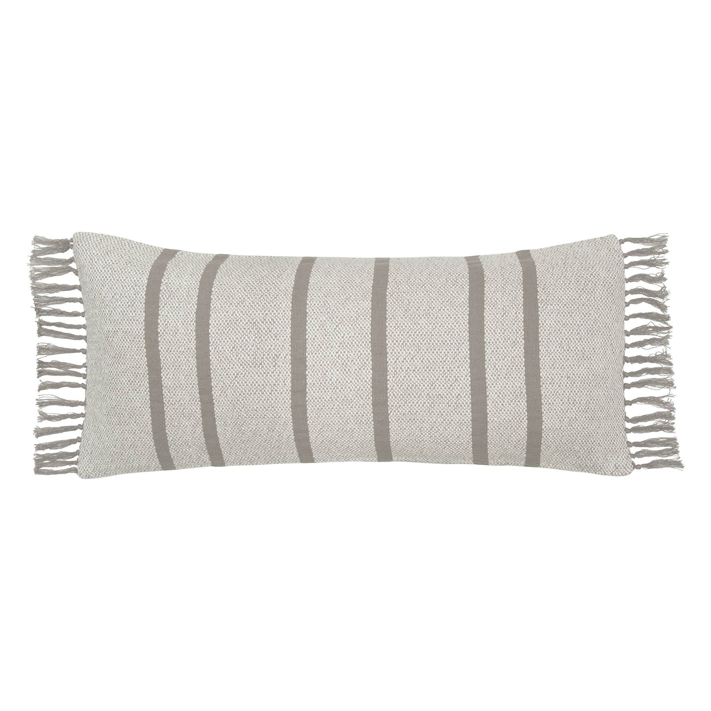 Striped Tassle Lumbar Pillow