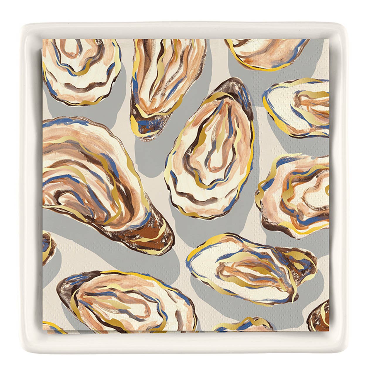 Ceramic Napkin Tray with Shucker