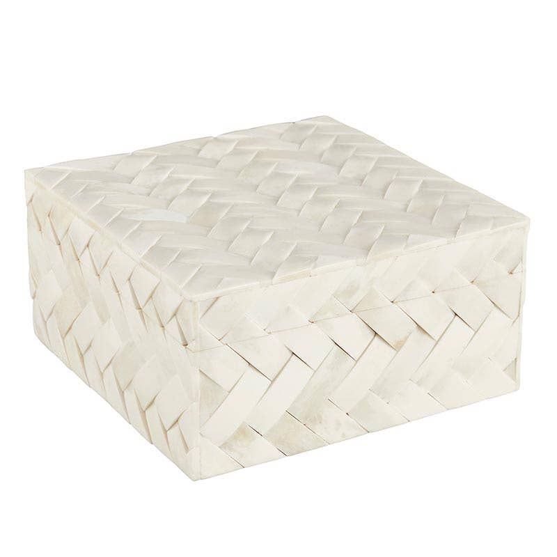 Cream Textured Bone Keepsake Box - Large