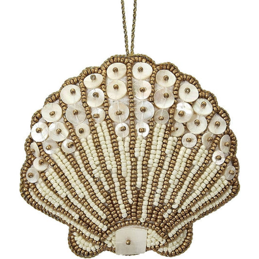 Scallop Gold & Beaded Ornament