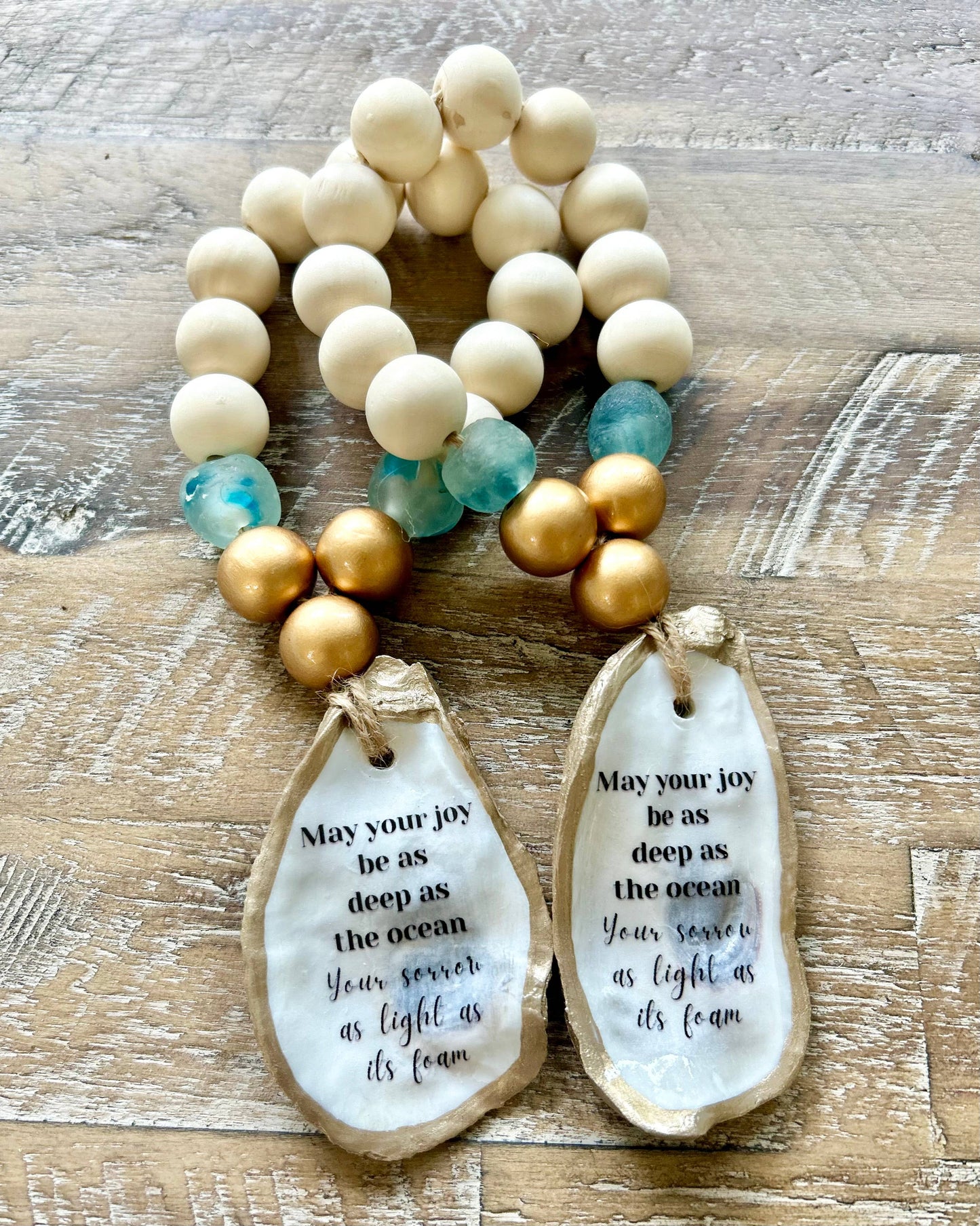 May your joy be as deep as the ocean- Beaded Bottle Charm