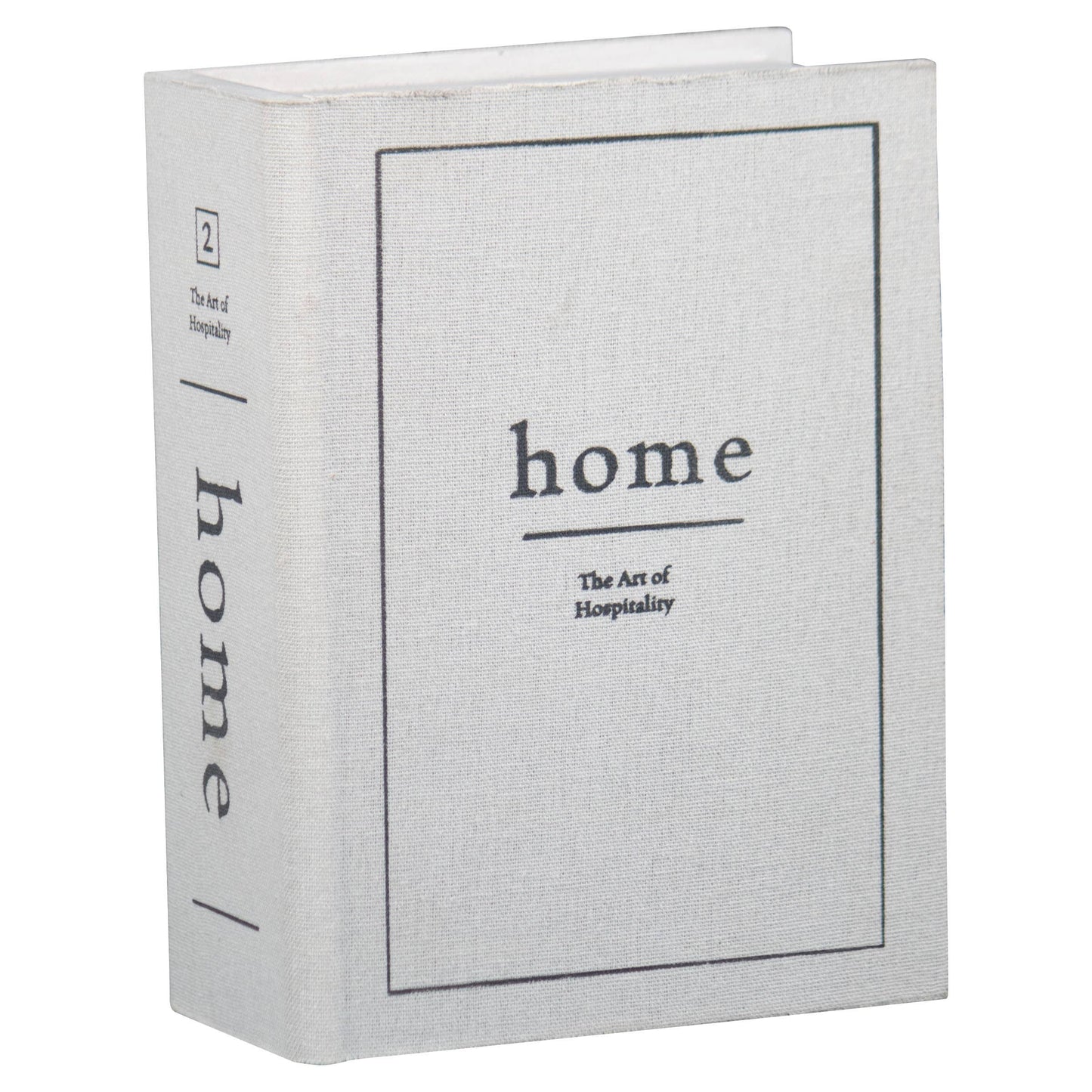 Home White Faux Book Decorative Wood Storage Box with Lid
