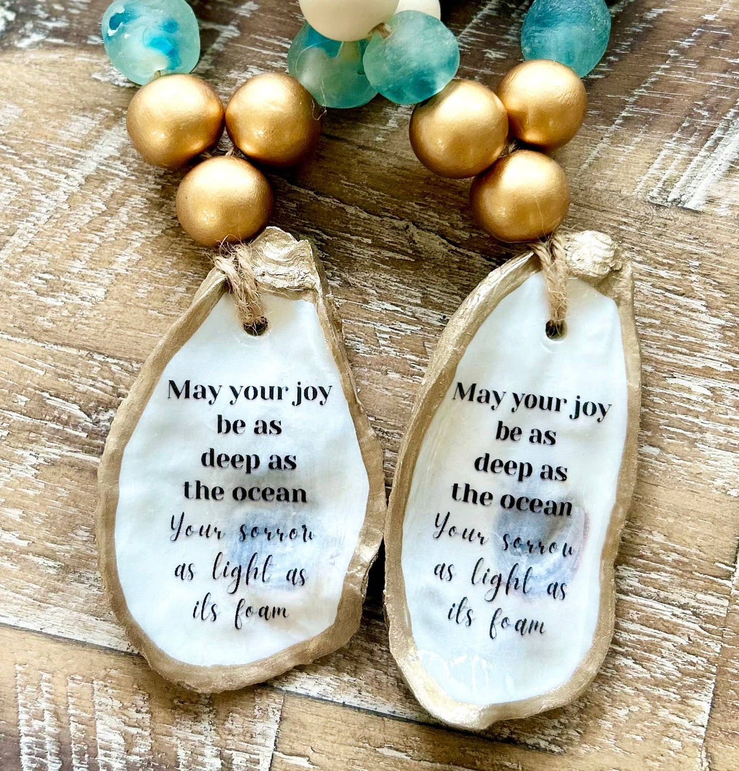 May your joy be as deep as the ocean- Beaded Bottle Charm