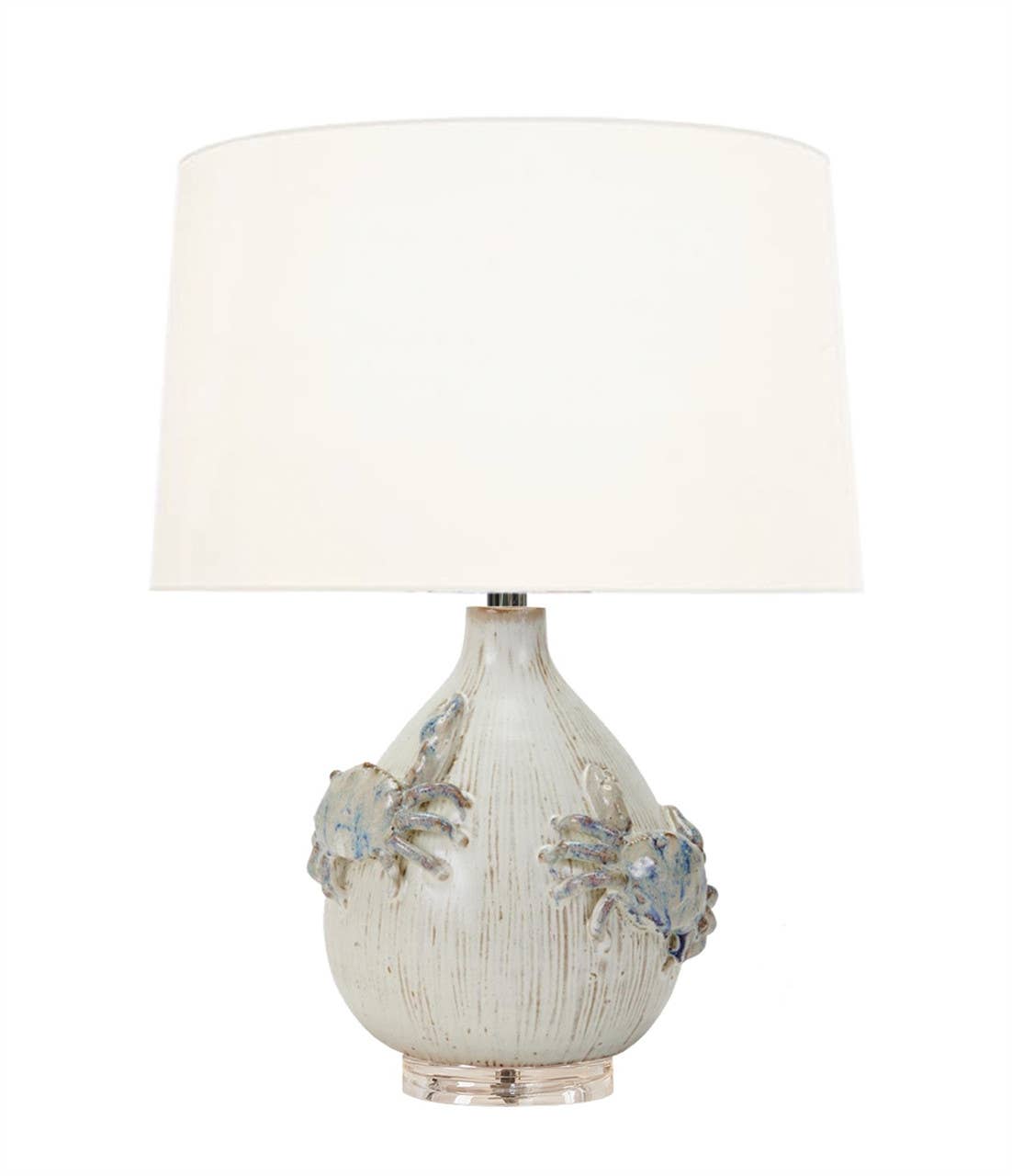 Azure Reef Crab Table Lamp – Handcrafted Thai Ceramic, L489C