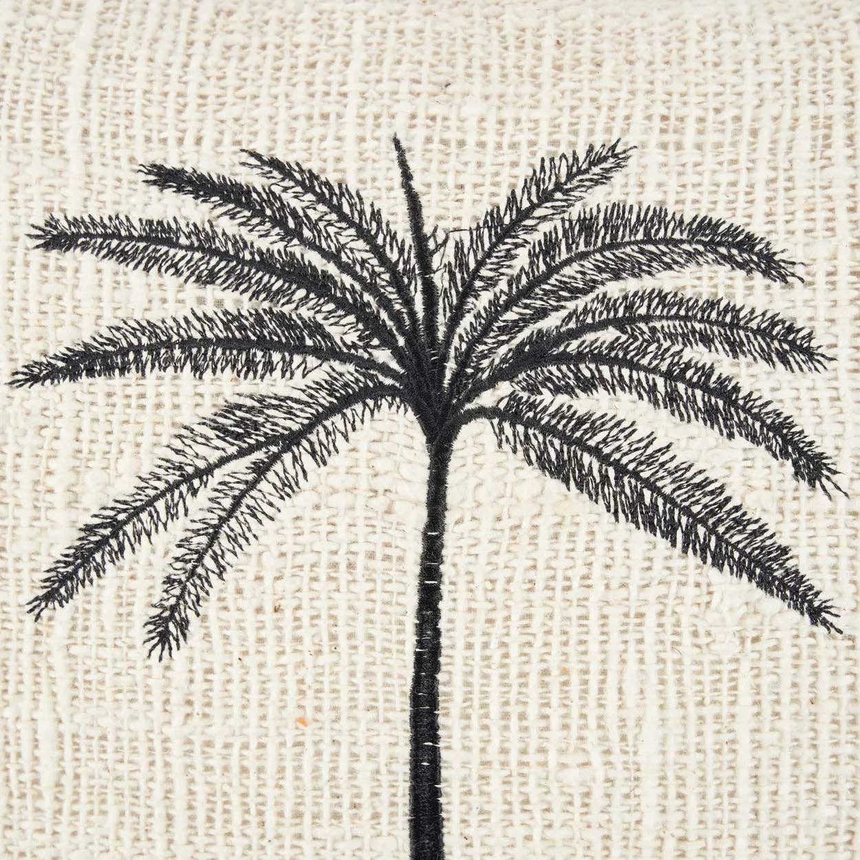 The Gili Palm Cushion Cover - Natural Black