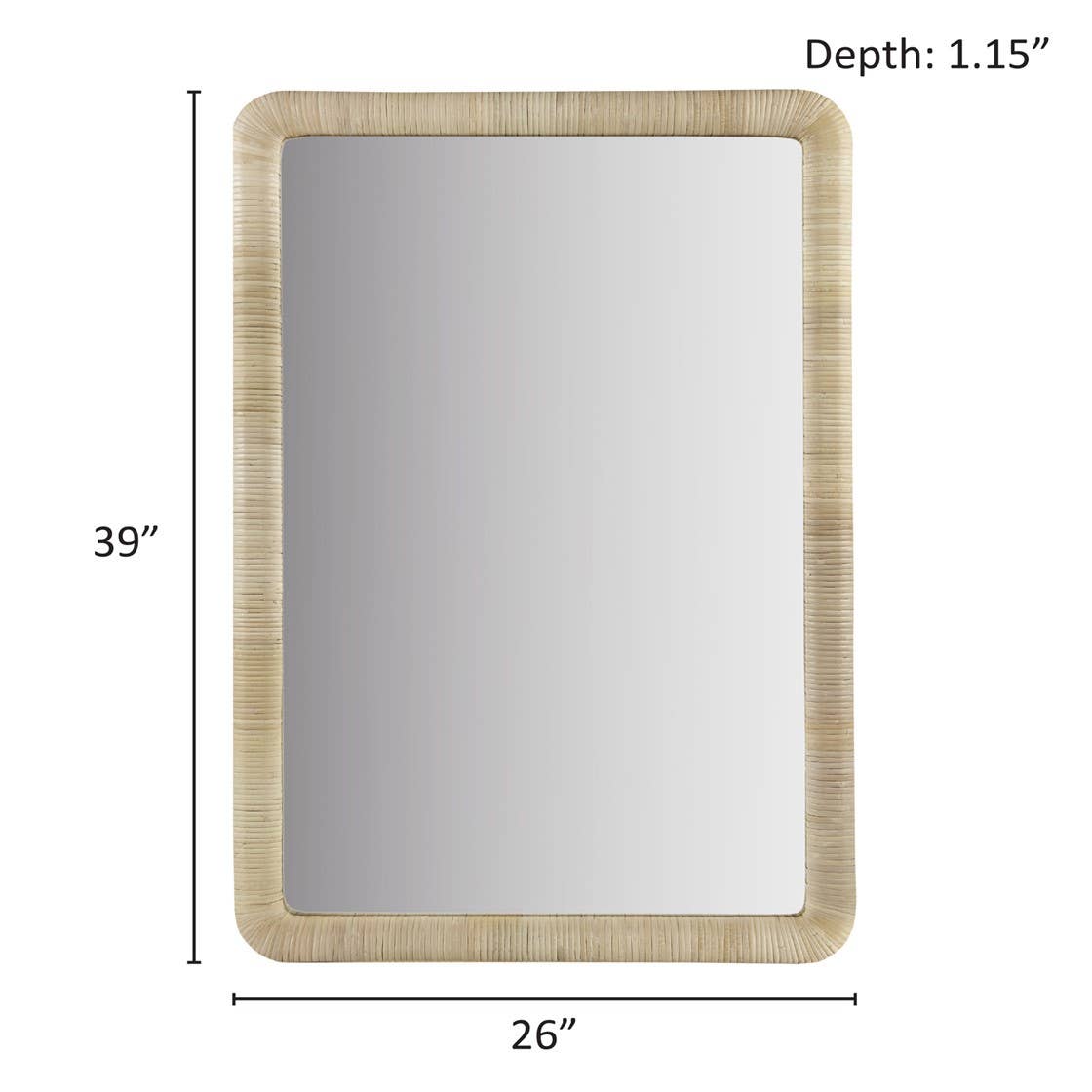 Natural Rattan Rectangle Wall Mirror