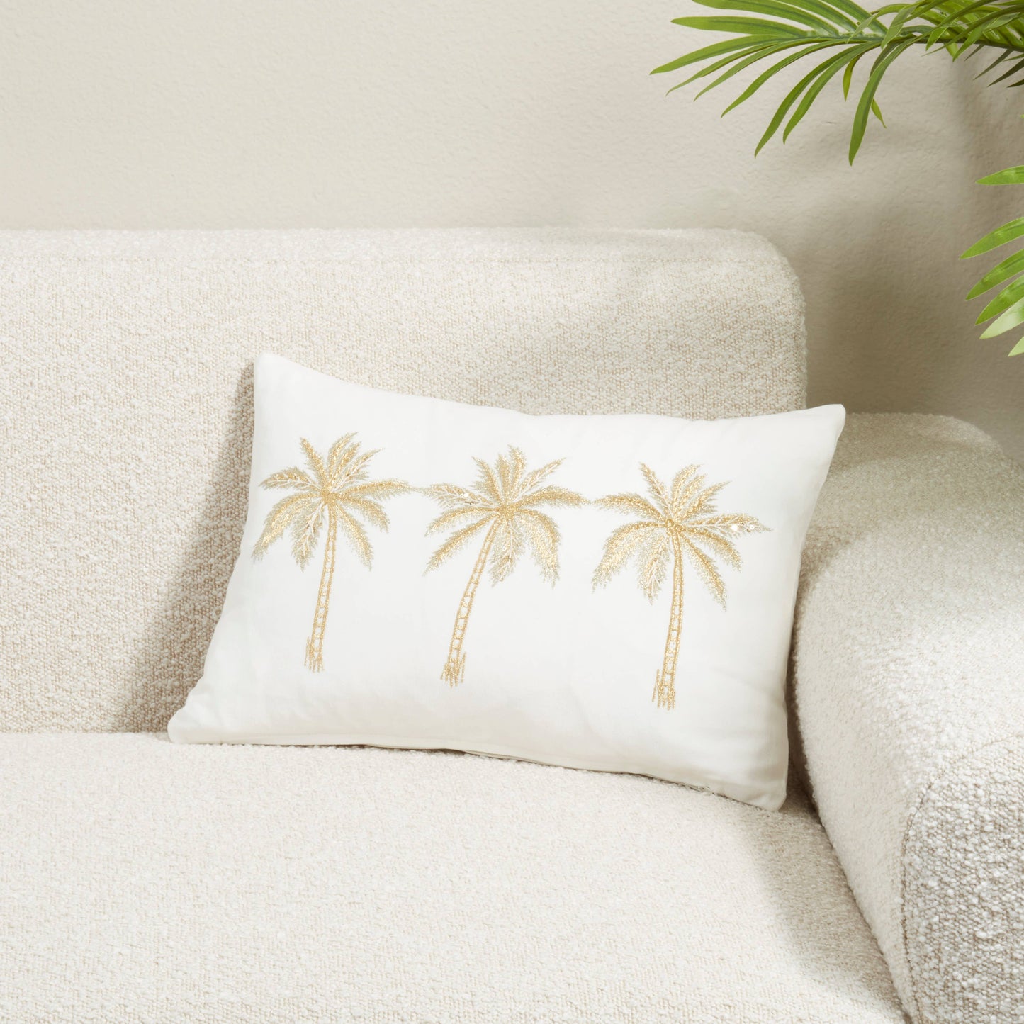 Palm Trees Pillow: Gold / Cover Only / 12"x18"