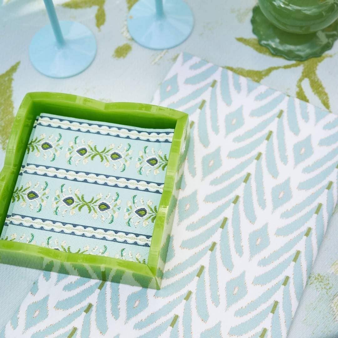 Petite Frond Blue Tea Towel: One Size