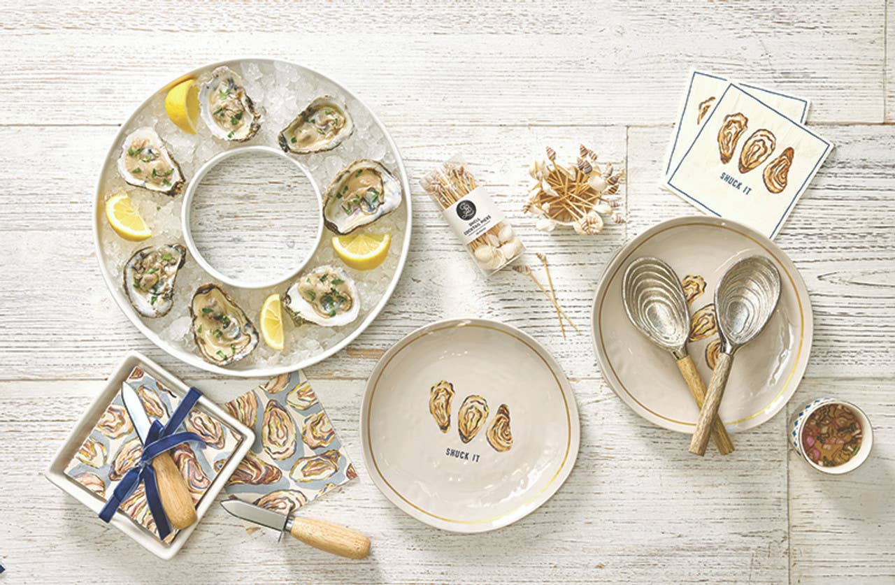 Ceramic Napkin Tray with Shucker