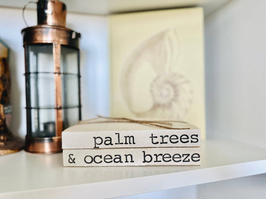 Palm trees & ocean breeze Book Stack