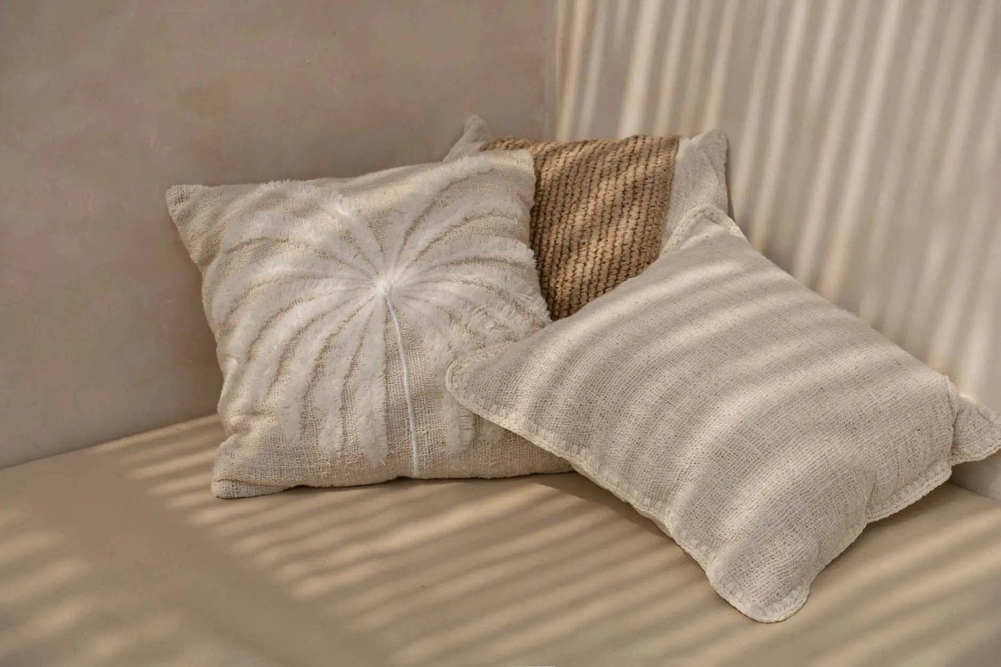 The Isla Palm Cushion Cover - Natural White